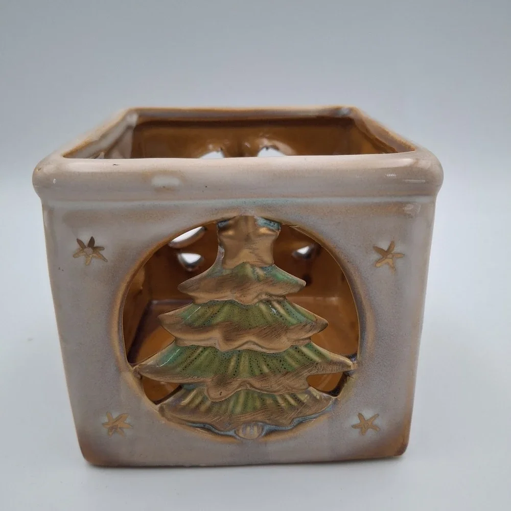 Luminessence Ceramic Votive‎ Candleholder Winter Christmas Tree 4